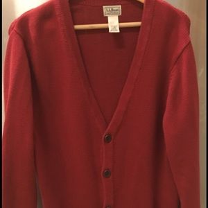 L.L. Bean large red Cardigan sweater nice!! Look!